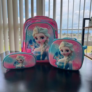 Mochila de Elsa Frozen en paquete con lonchera y lapicera (1)