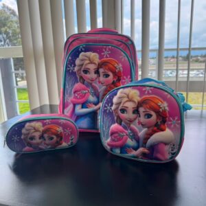 Mochila de Elsa y Anna Frozen en paquete con lapicera y lonchera Set